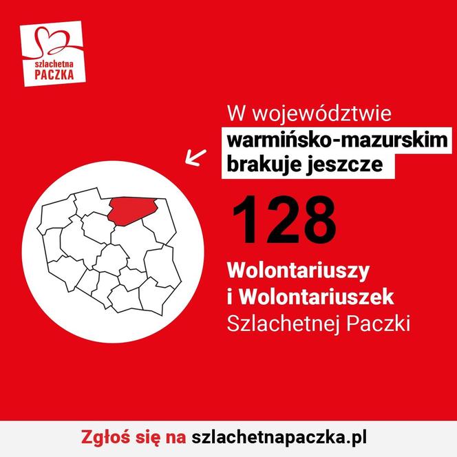 Szlachetna Paczka szuka jeszcze 128 wolontariuszy w warmińsko-mazurskim
