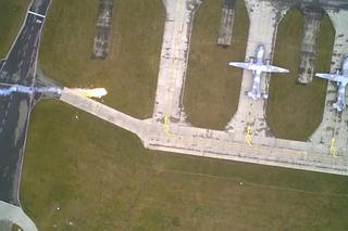 Dron nad wojskową częścią lotniska w Balicach [WIDEO, AUDIO]
