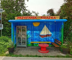 Nietypowy przystanek na Mazurach. Łączy funkcję wiaty z… biblioteką