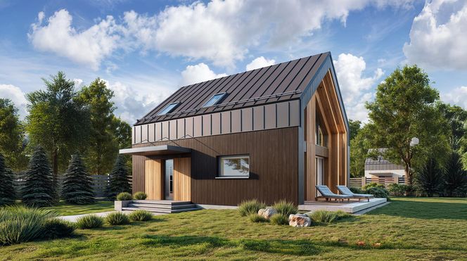 Dom z Drewna i Blachy | Nowoczesny Design | Projekt z Poddaszem