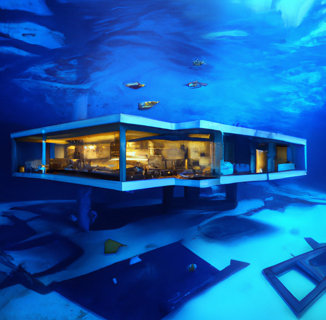 Futurystyczna wizja podwodnego apartamentowca