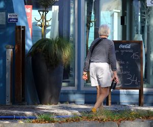 Bożena Dykiel na rybce w Gdyni