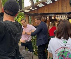 	M jak miłość nowy sezon po wakacjach. Olek (Maurycy Popiel), Marcin (Mikołaj Roznerski) na planie