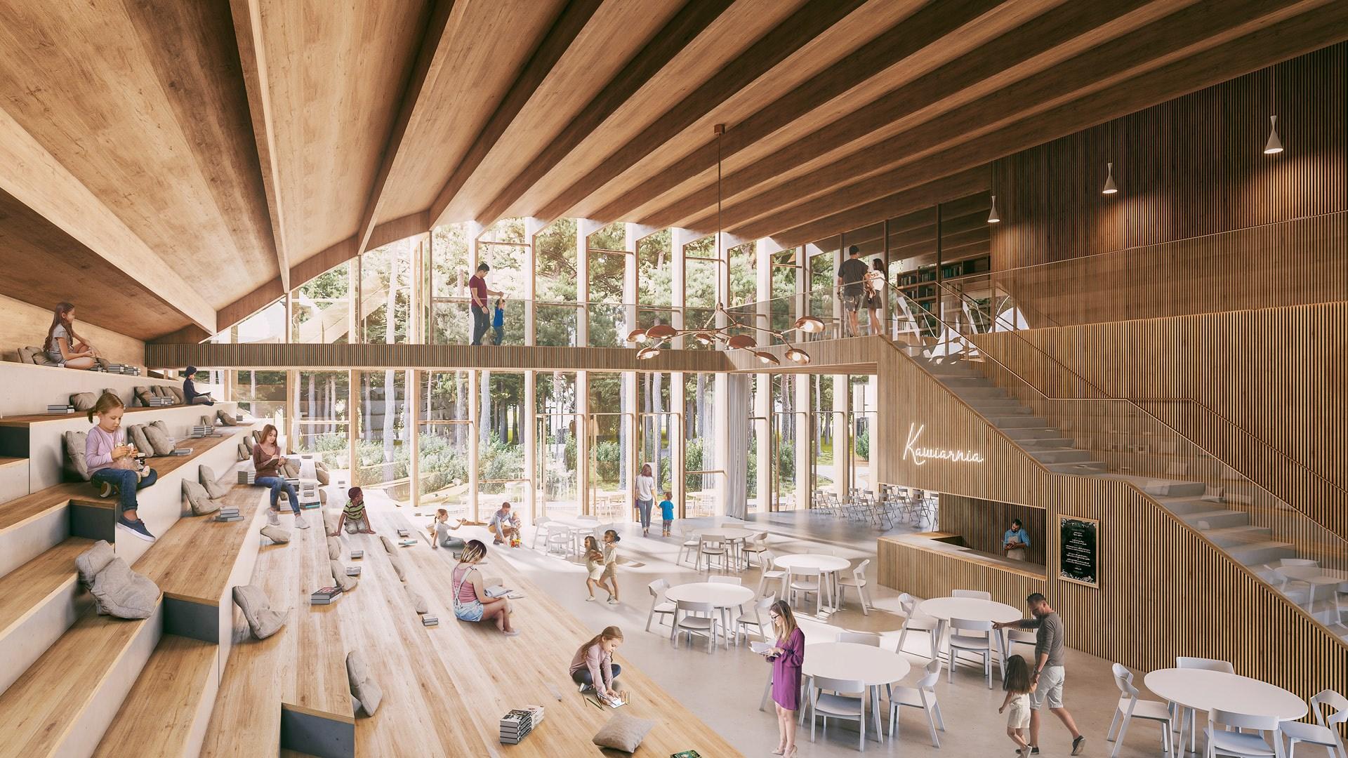 Wyniki konkursu na projekt biblioteki i przedszkola w Józefowie