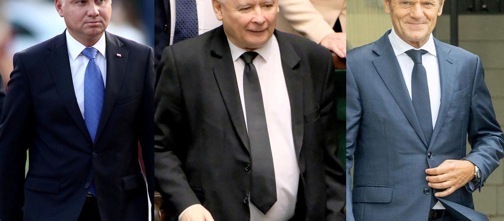 Andrzej Duda, Jarosław Kaczyński, Donald Tusk