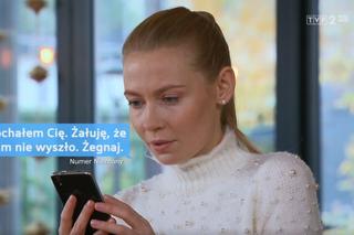 Barwy szczęścia odc. 2426. Dominika (Karolina Chapko), sms od Sebastiana (Marek Kacper Krupski)