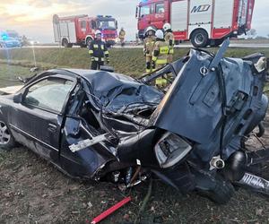 Śmiertelny wypadek pod Kutnem! Rozerwany na strzępy opel znaleziony na polu [ZDJĘCIA]