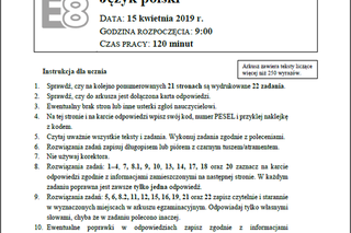 Egzamin ósmoklasisty 2019 - Arkusze Język Polski