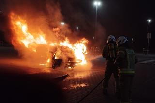 Nowa Wieś: Przy Decathlonie auto paliło się jak pochodnia. Mogło dość do wybuchu