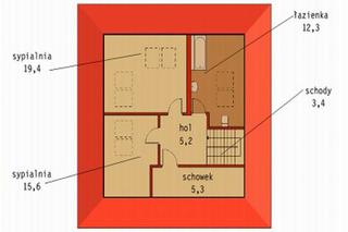 Projekt Murator D33 Nieduży - Plan piętra