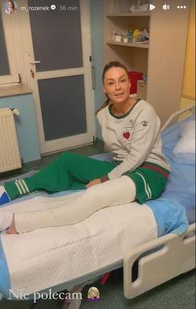 Gips Rozenek po wypadku żyje własnym życiem 