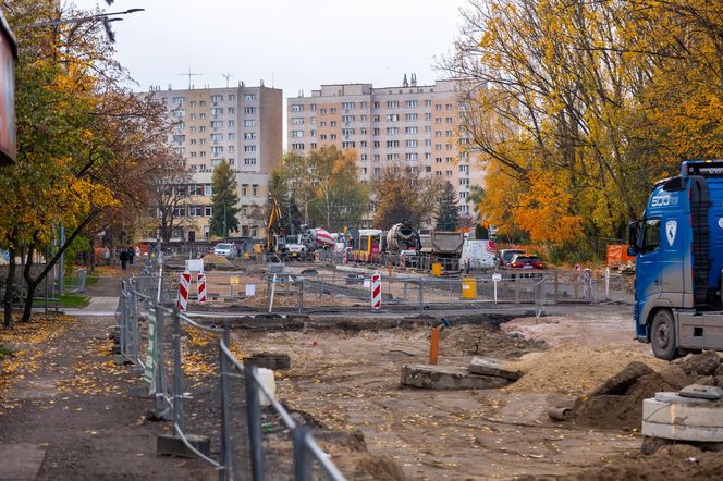 Budowa tramwaju na Stegny w Warszawie