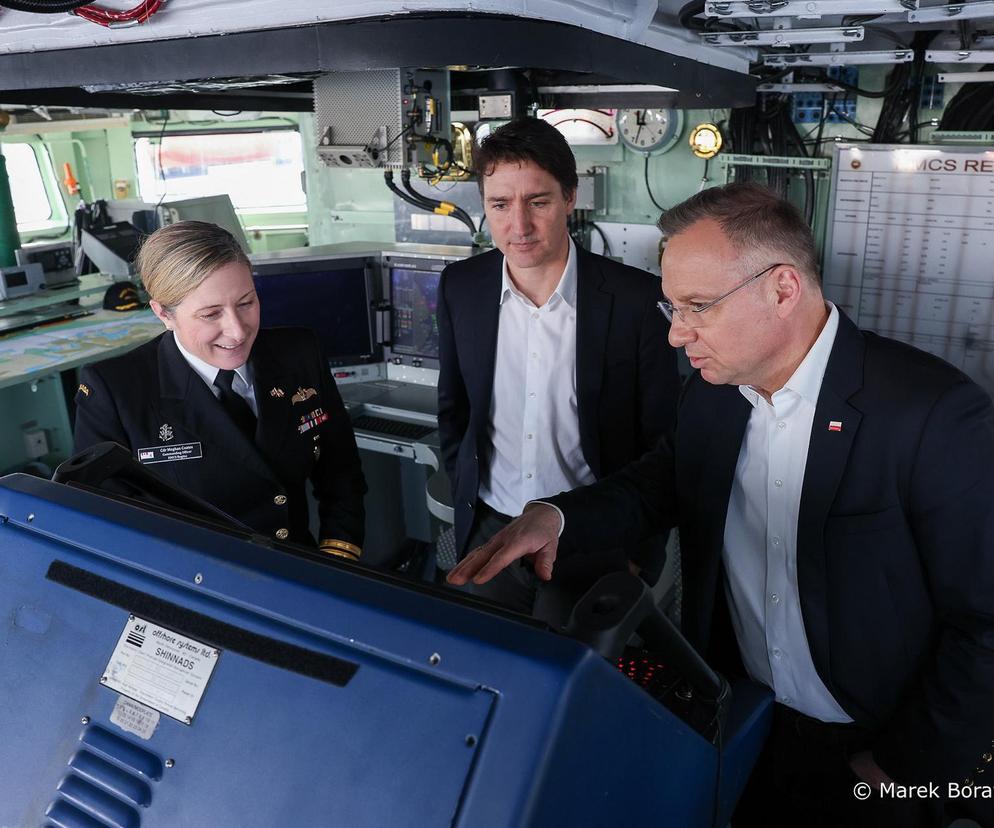 Prezydent RP Andrzej Duda i premier Kanady Justin Trudeau. Spotkanie z Premierem Kanady w bazie marynarki wojennej Canadian Forces Base Esquimalt