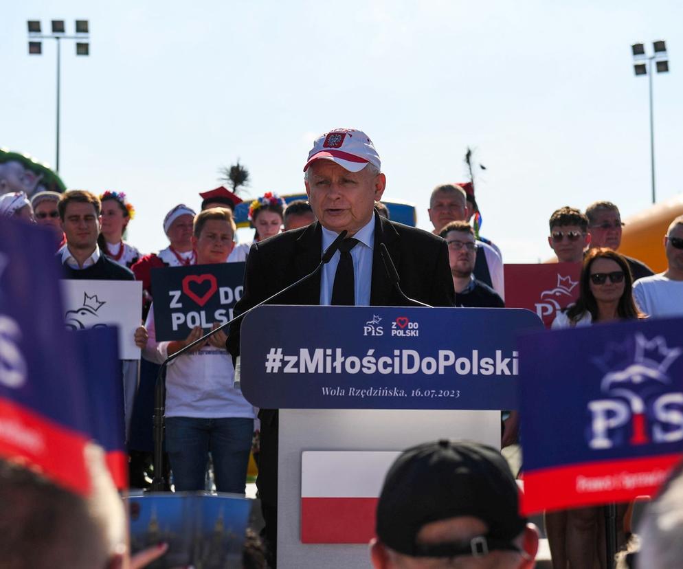 Jarosław Kaczyński na pikniku w Woli Rędzińskiej