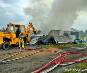 Pożar blaszanego warsztatu na ul. Ruchu Oporu w Bojszowach Nowych