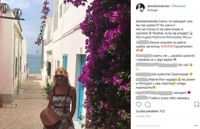 Dorota Chotecka na wakacjach w Portugalii
