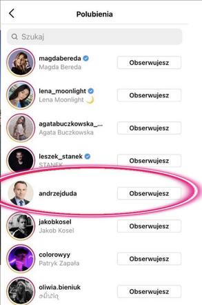 Andrzej Duda lajkuje fotki Roksanie Węgiel
