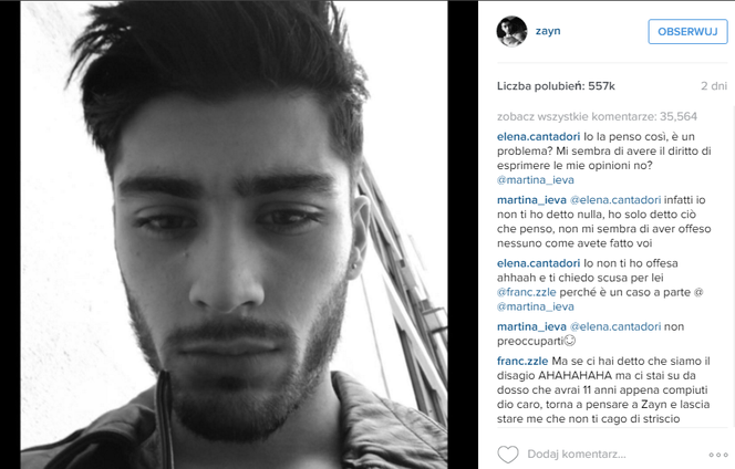 Zayn Malik Instagram