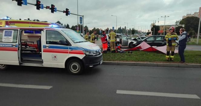 Wypadek w na ulicy Estkowskiego w Lesznie