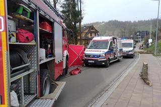 Tragedia w Zakopanem. Drzewo spadło na samochód. Młoda kobieta nie żyje