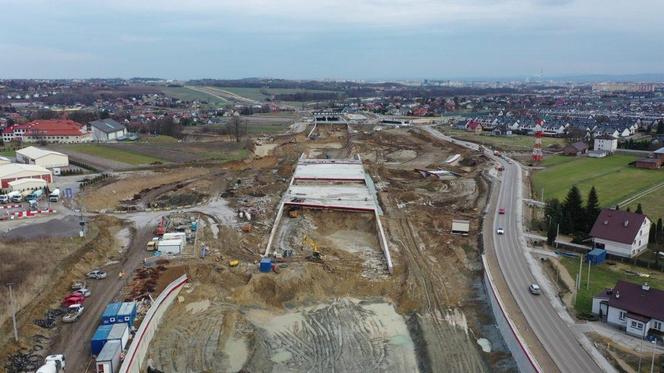 Budowa półnoicnej obwodnicy Krakowa ZDJĘCIA LUTY 2024