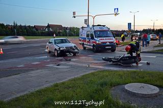 Wypadek motocyklisty w Tychach