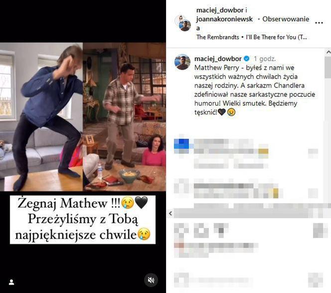 Joanna Koroniewska i Maciej Dowbor śmieszkują po śmierci Mathew Perry'ego.