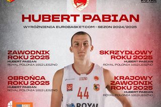 Hubert Pabian z Royal Polonii Leszno jednym z najlepszych koszykarzy II ligi 2025