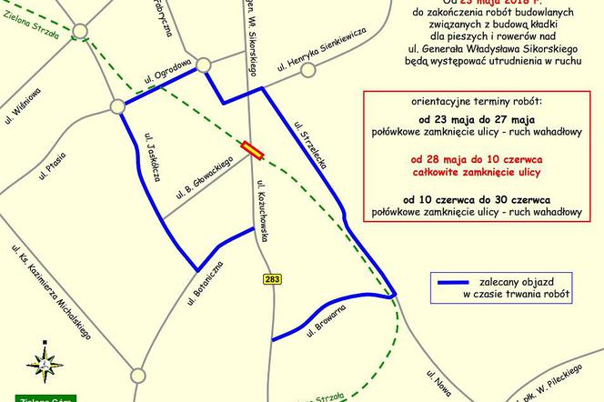 Od dzisiaj kolejne utrudnienia drogowe w Zielonej Górze