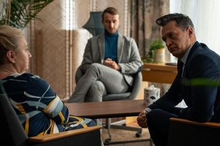 Na dobre i na złe odc. 951.  Andrzej Falkowicz (Michał Żebrowski), pani Jadzia (Aldona Jankowska)