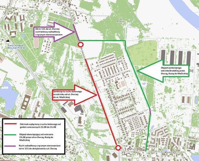 Rusza remont ulicy Brodzkiej we Wrocławiu. Utrudnienia dla kierowców i pasażerów MPK 