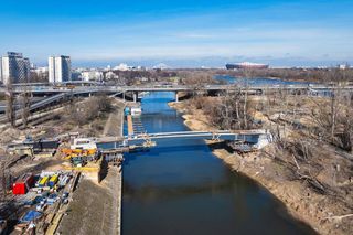 Nowy most w Porcie Czerniakowskim (luty 2025)