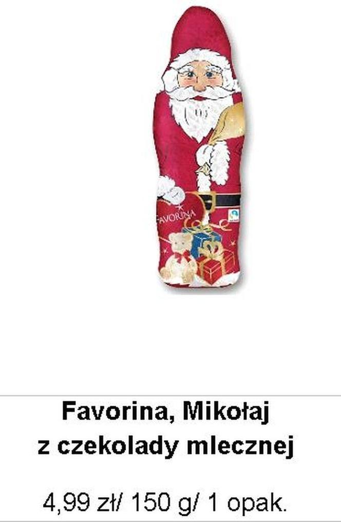 Favorina, Mikołaj z czekolady mlecznej 4,99 zł/ 150 g/ 1 opak.