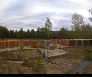 Michał Wiśniewski na budowie swojego domu