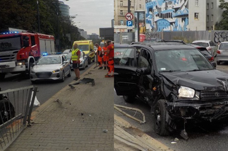 Wypadek na al. Solidarności. Kierowca wjechał w przystanek, był pijany