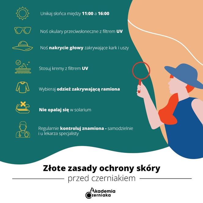 Złote zasady ochronny skóry przed czerniakiem