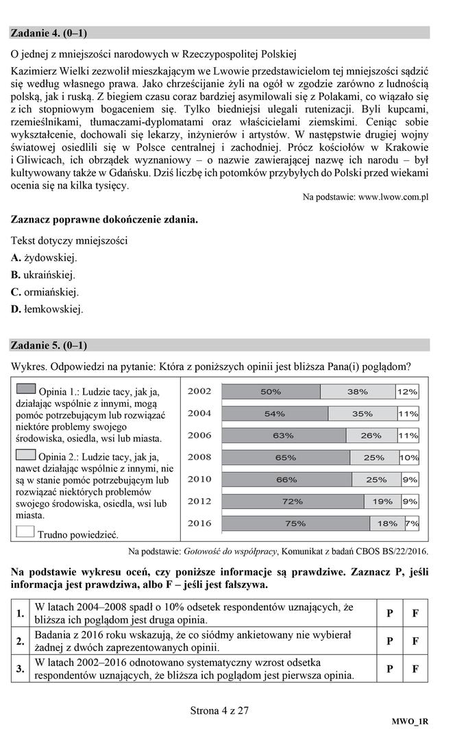 Matura 2019. Wiedza o społeczeństwie. Arkusze CKE WOS rozszerzony