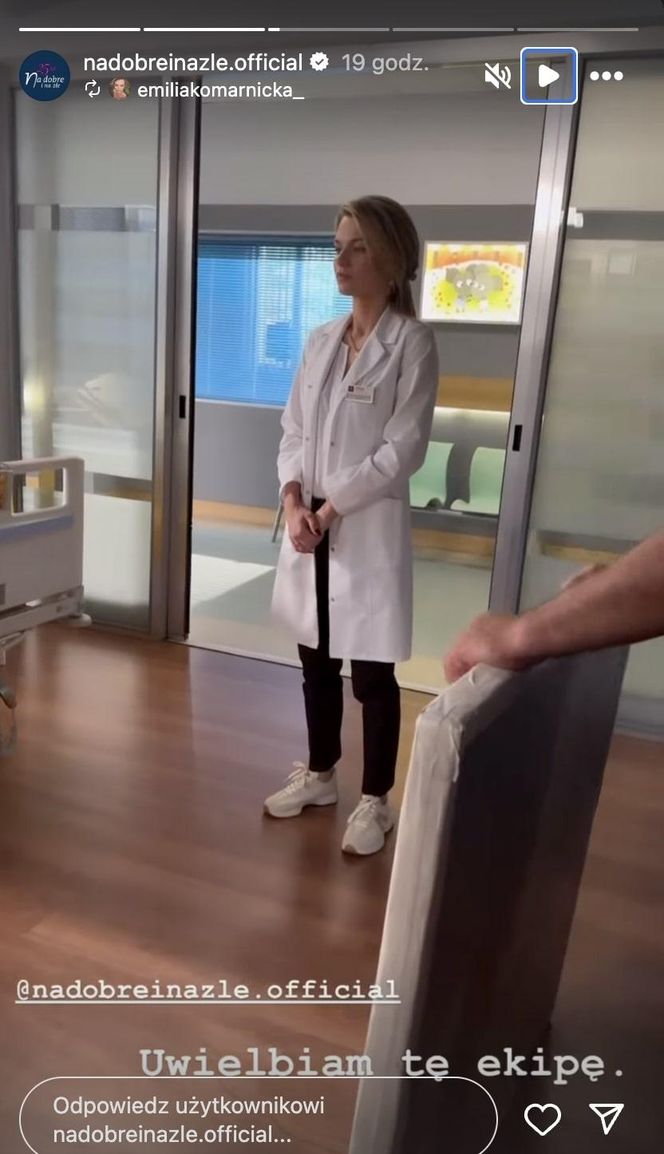 Na dobre i na złe na planie. Agata Woźnicka (Emilia Komarnicka-Klynstra)