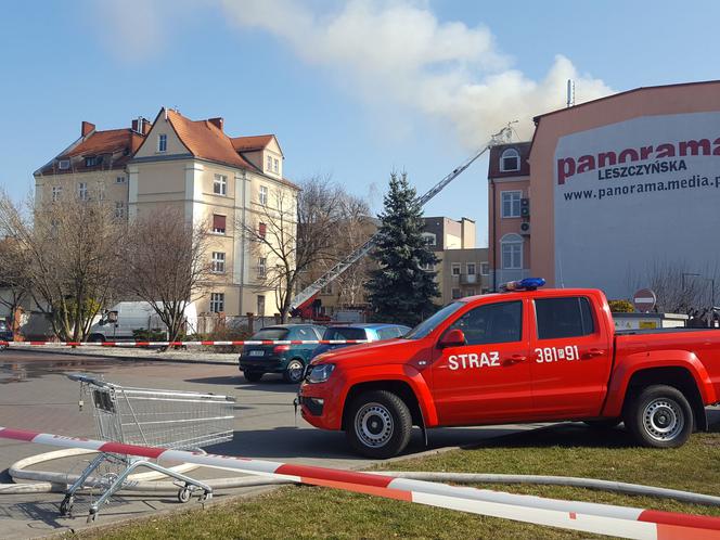 Pali się budynek Panoramy Leszczyńskiej w Lesznie