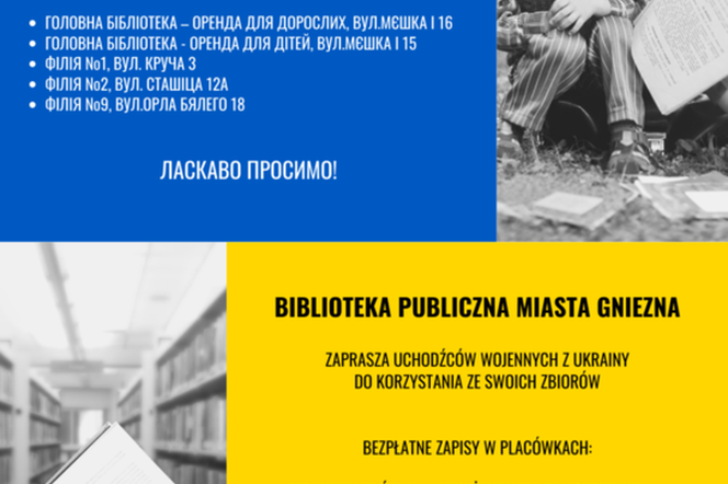 Biblioteka Publiczna Miasta Gniezna czeka na czytelników z Ukrainy