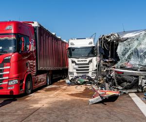 Wypadek autokaru na autostradzie A12