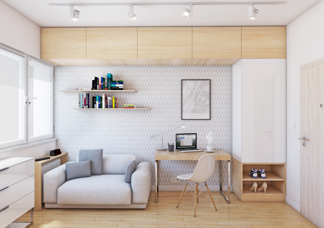 Mikroapartamenty w Lublinie, przykładowa aranżacja wnętrza