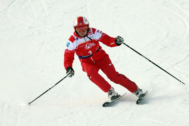 Prezydent Andrzej Duda na nartach w Zakopanem. Otworzył charytatywny slalom na Kasprowym Wierchu