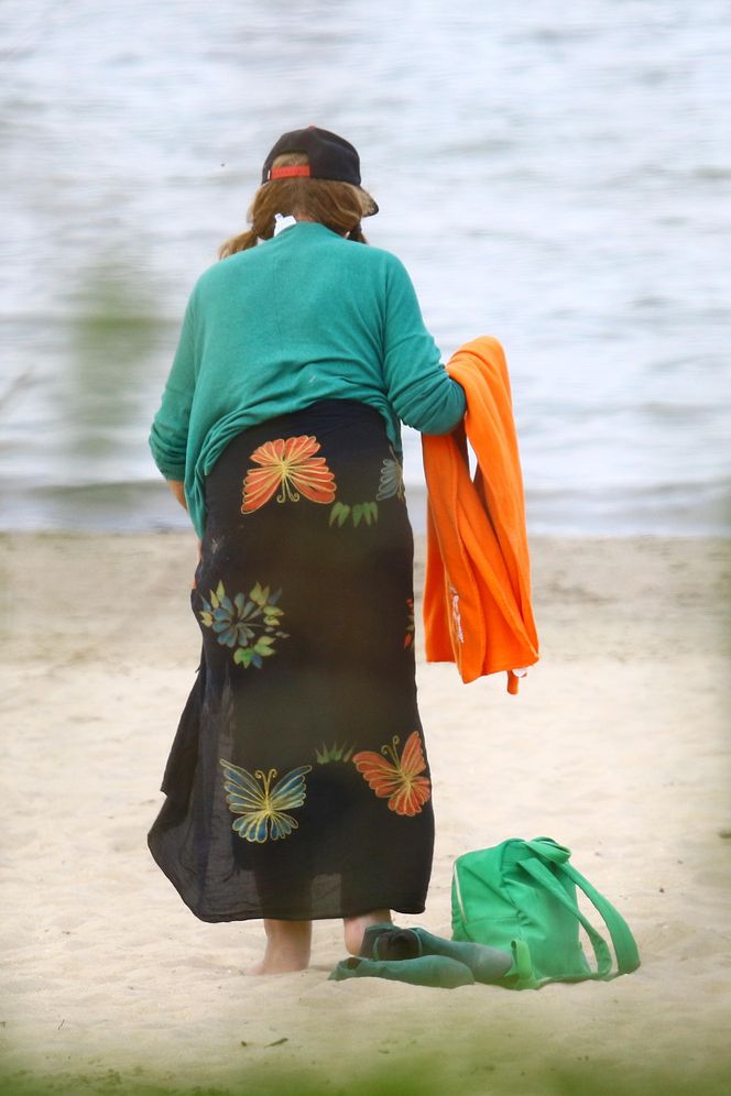 Agnieszka Fitkau-Perepeczko na plaży w Sopocie