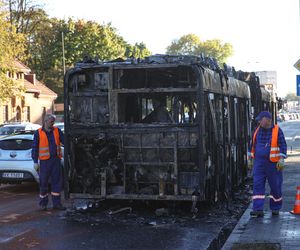 Pożar autobusu MPK w Krakowie