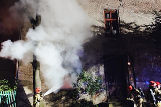 Pożar budynku wielorodzinnego w Bielsku-Białej
