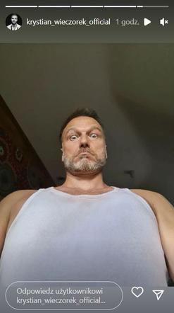 Krystian Wieczorek na planie serialu