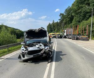 Wypadek w Piątkowej na DK 28