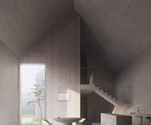 Faye Toogood Duality Cube Haus option  1 light timber interior _ charred wood exterior_visualisation by Edit.rs (Copy)
