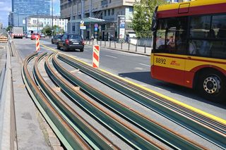 Tramwajowy remont pl. Zawiszy w Warszawie